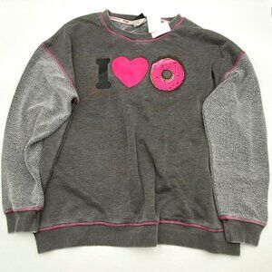 Universal Studios The Simpsons I Love Donuts Women's Sweatshirt Size X-Large NWT